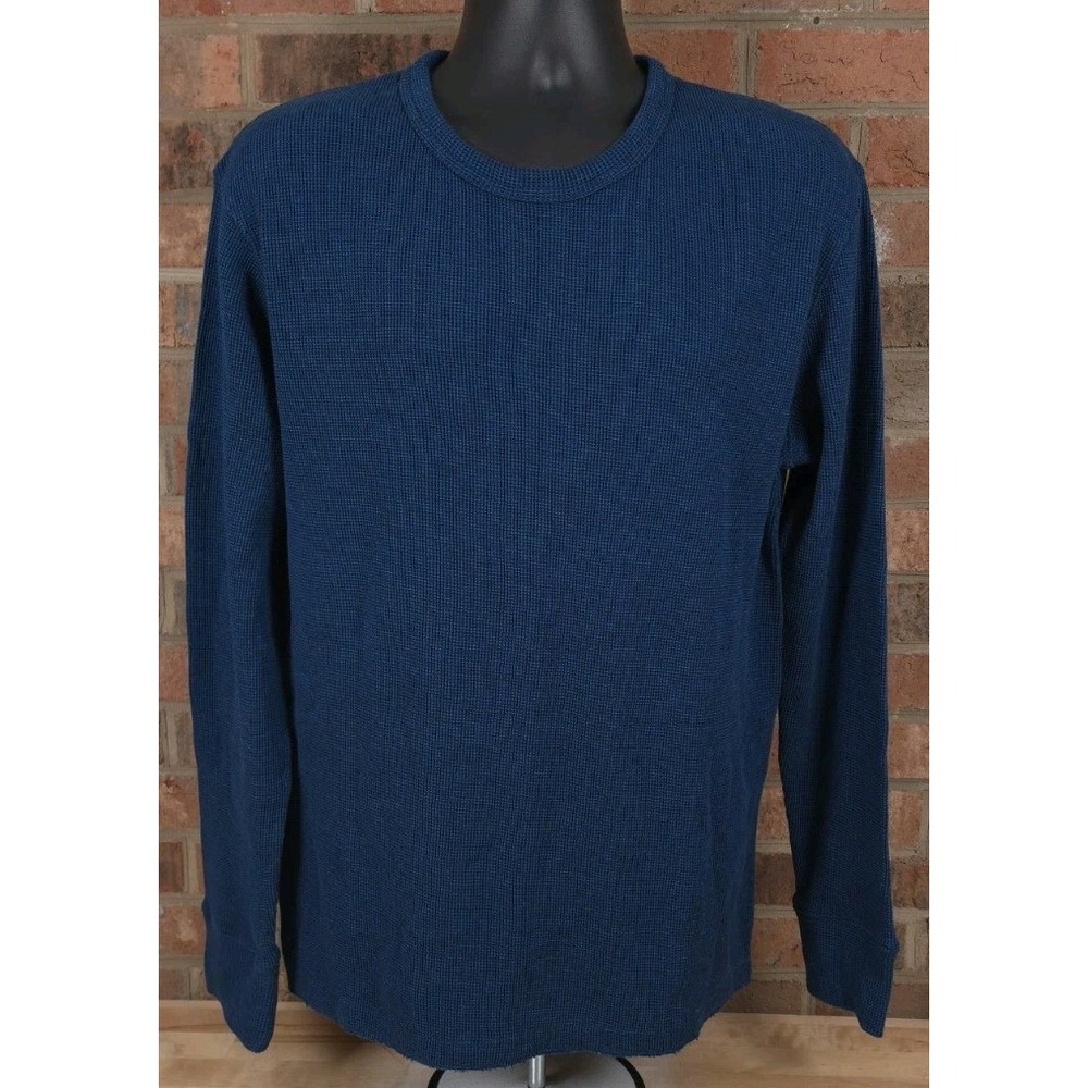 NWT Relwen Size XL Blue Bi Waffle Mock Neck Thermal Shirt Long Sleeve